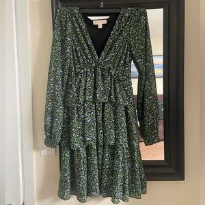 MK floral king sleeved dress